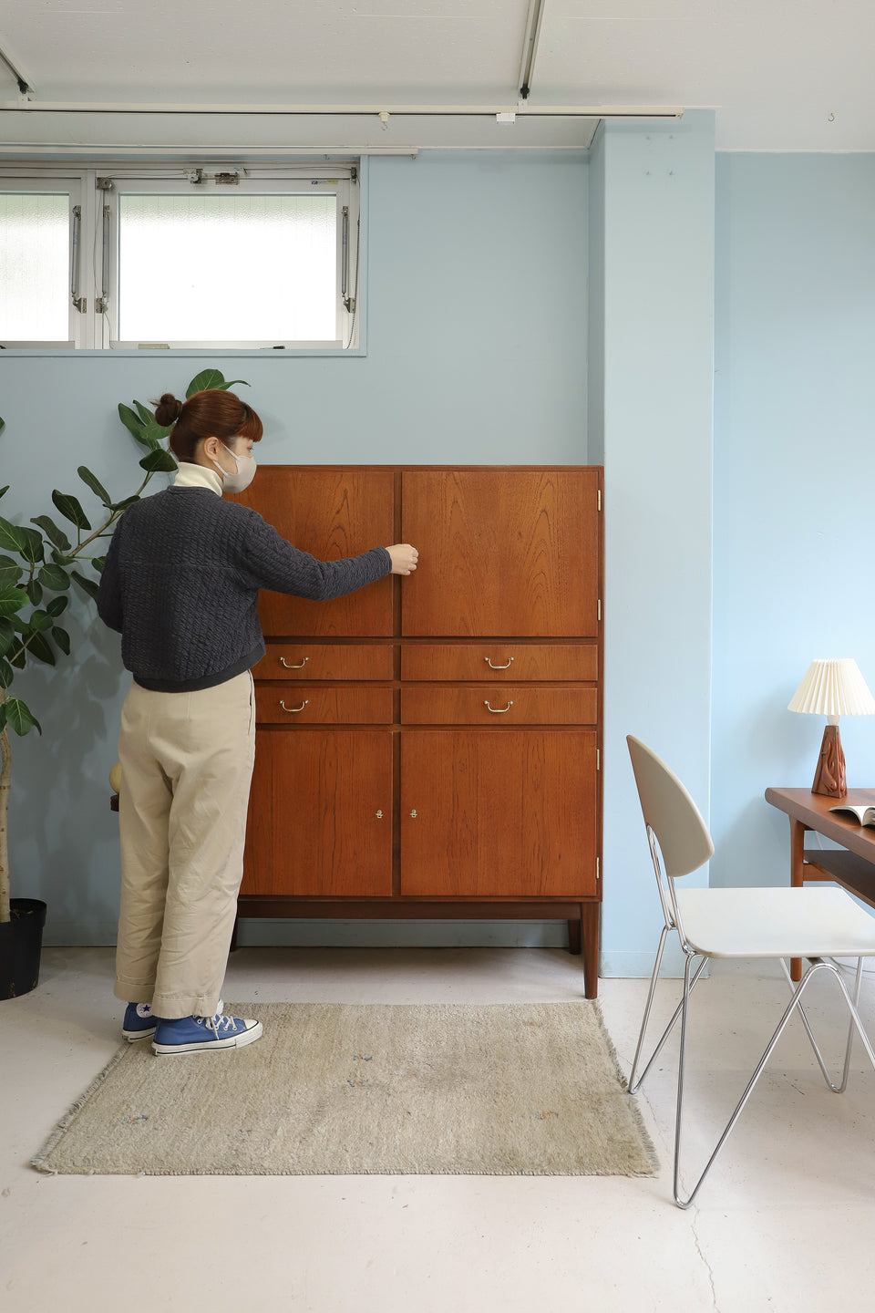 Danish Vintage High Cabinet/デンマークヴィンテージ ハイキャビネット 収納 ミッドセンチュリーモダン 北欧家具