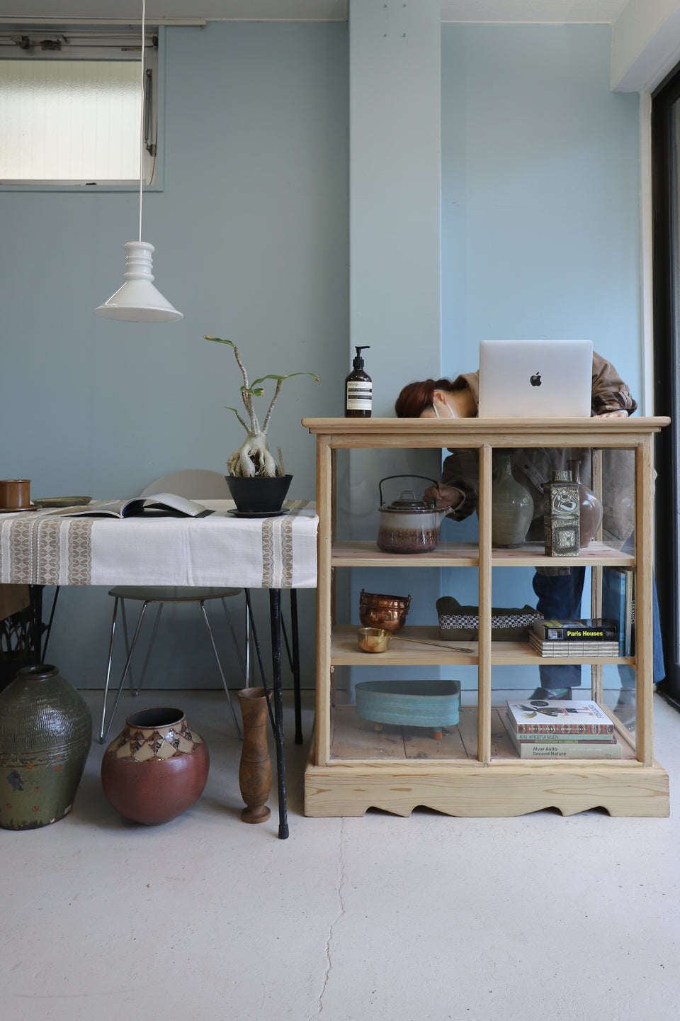 Vintage Glass Showcase Shelf Japanese Modern/ジャパンヴィンテージ ガラスショーケース 古道具 ディスプレイ シェルフ