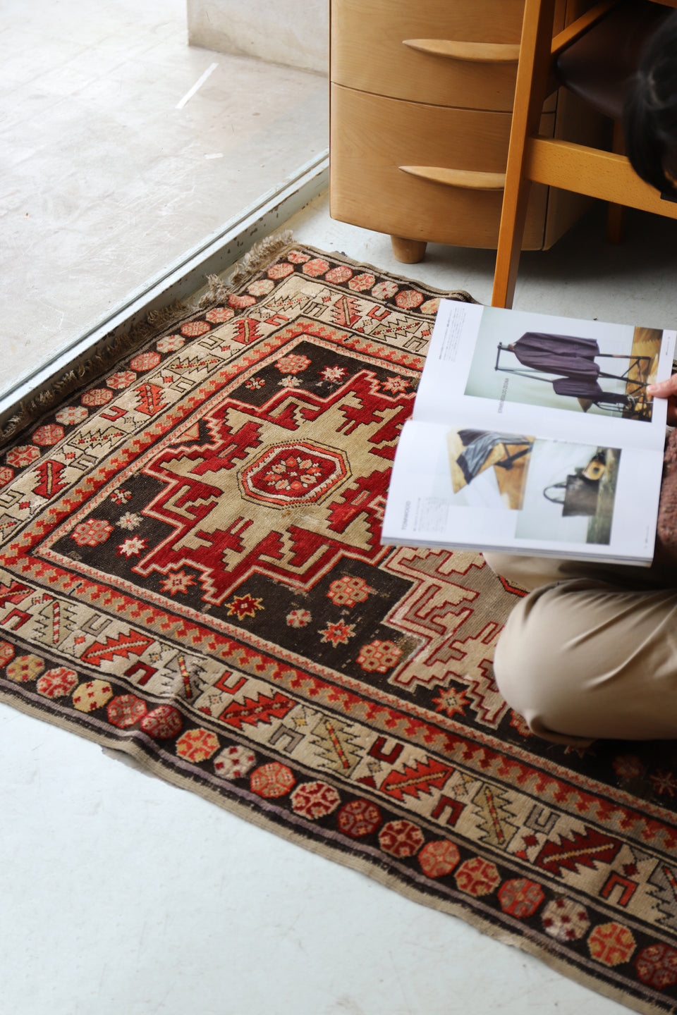 Persian Carpet Old Kilim Rug/オールドキリム ペルシャ絨毯 ラグ カーペット 敷物 ヴィンテージ