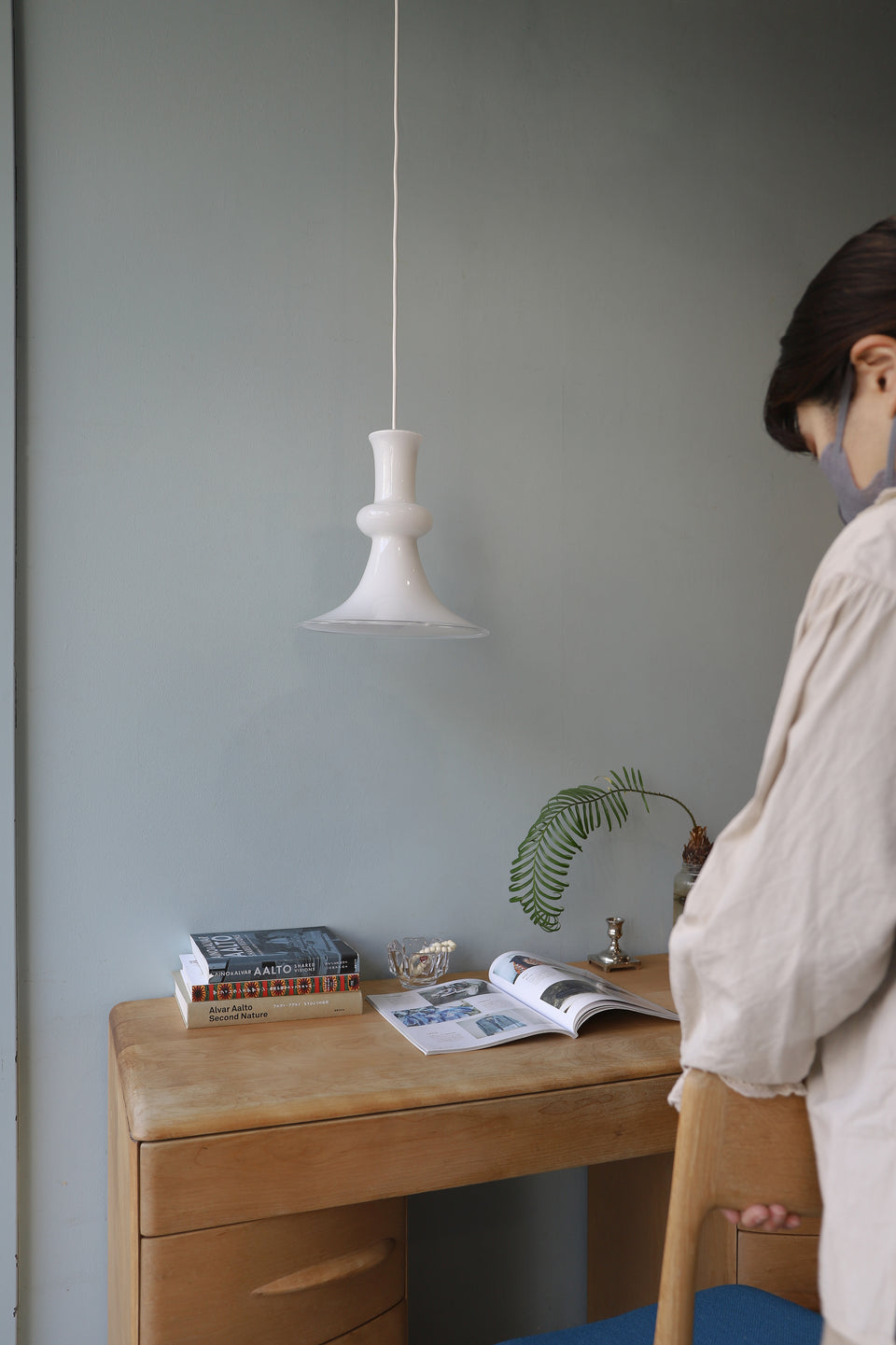 Vintage Holmegaard Pendant Light Etude/ホルムガード ペンダントライト エチュード 照明 ホワイト デンマークヴィンテージ