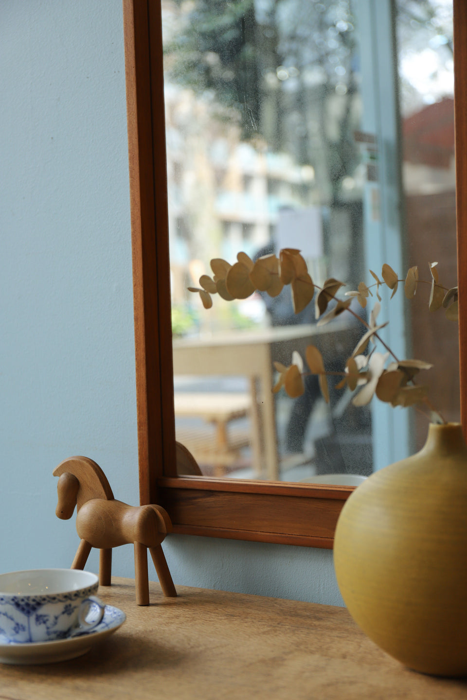 Danish Vintage Teakwood Wall Hanging Mirror/デンマークヴィンテージ ウォールミラー チーク材 壁掛け鏡 北欧インテリア