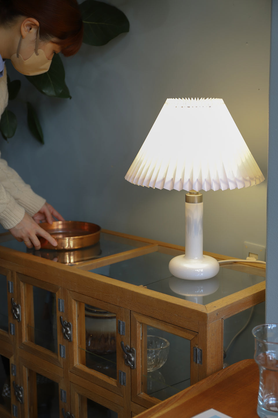 Danish Vintage Holmegaard Table Lamp Blues/ホルムガード テーブルランプ ブルース 間接照明 デンマークヴィンテージ 北欧インテリア