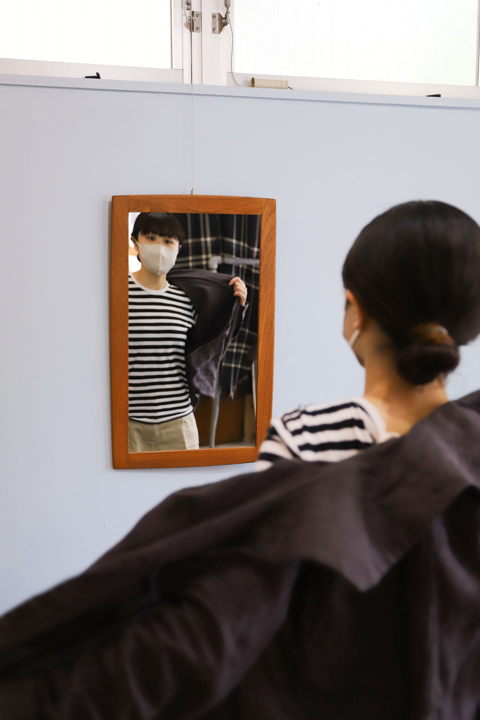 Vintage Wall Mirror Danish Modern/デンマークヴィンテージ ウォールミラー チークフレーム 鏡 北欧雑貨