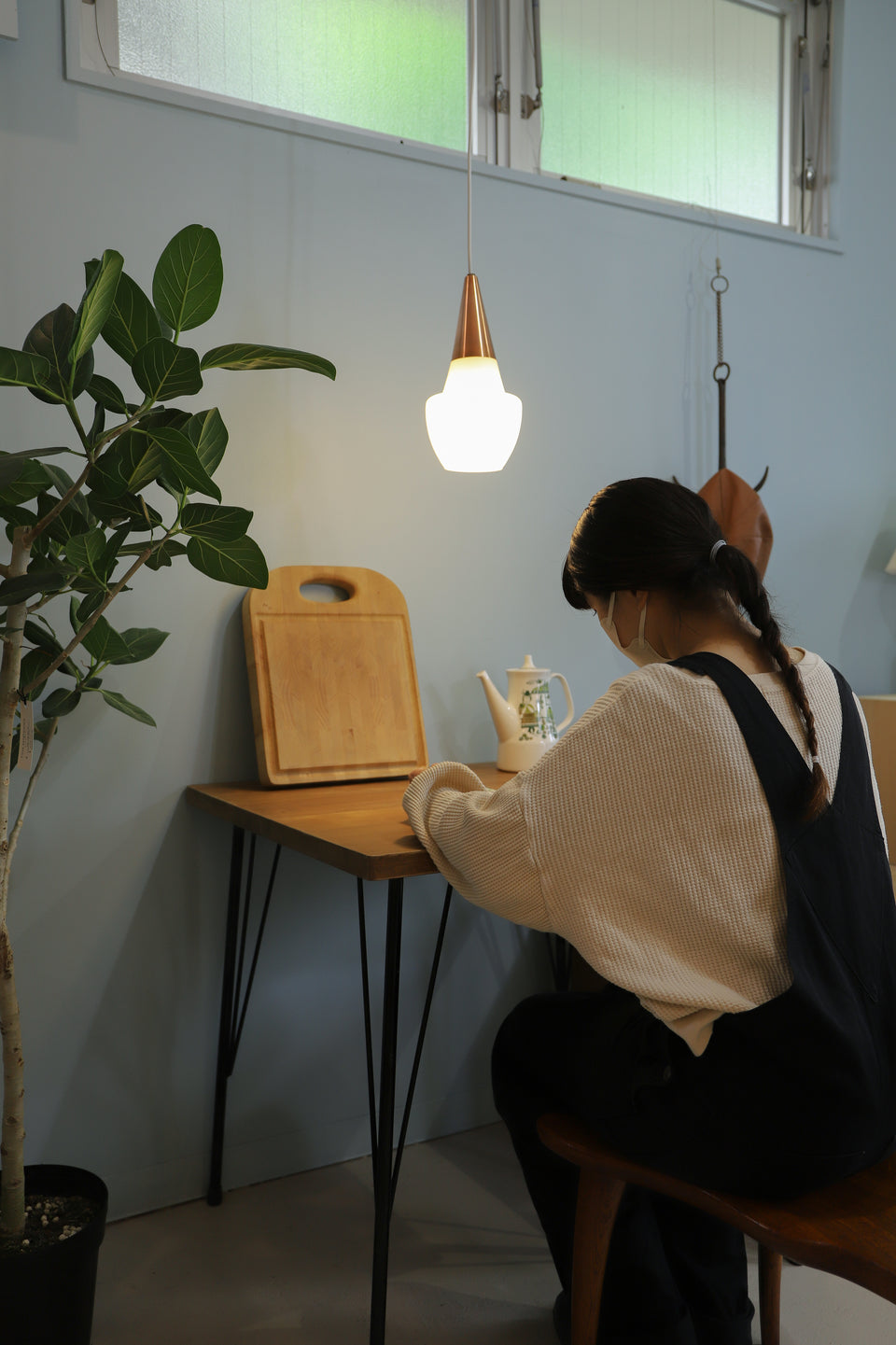 Danish Vintage Glass Copper Pendant Light/デンマークヴィンテージ ペンダントライト ガラス コッパー 照明 北欧インテリア