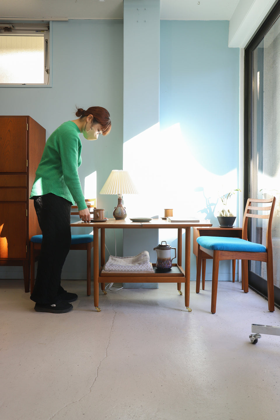 Danish Vintage Expandable Serving Trolley Grete Jalk/デンマークヴィンテージ グレーテ・ヤルク サービングトロリー エクステンション サイドテーブル