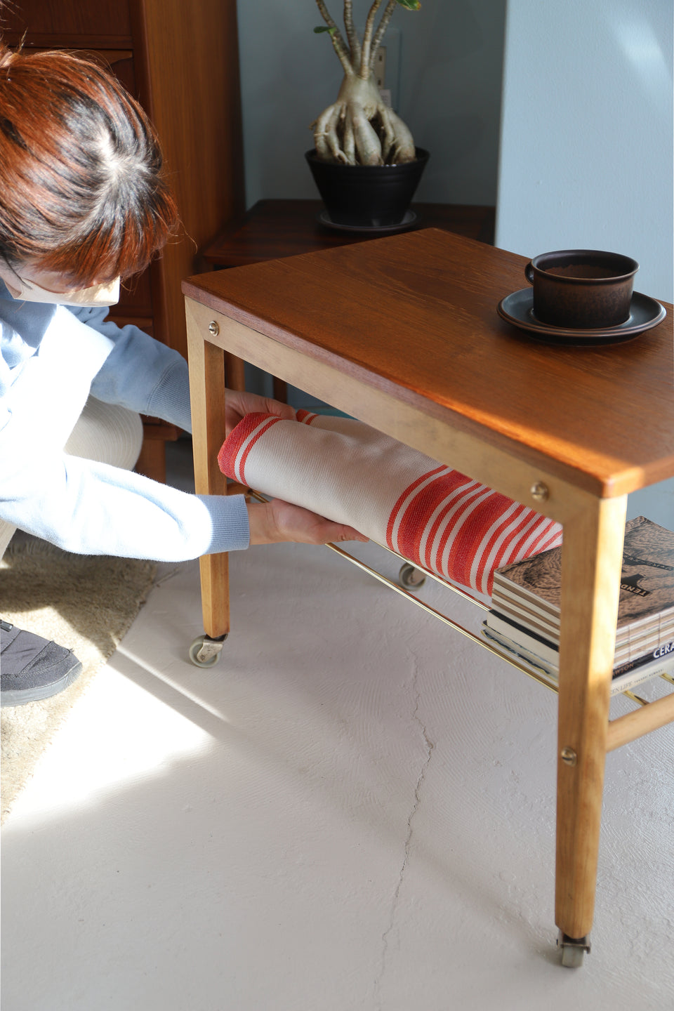 Scandinavian Vintage Caster Side Table/北欧ヴィンテージ キャスター サイドテーブル ワゴン