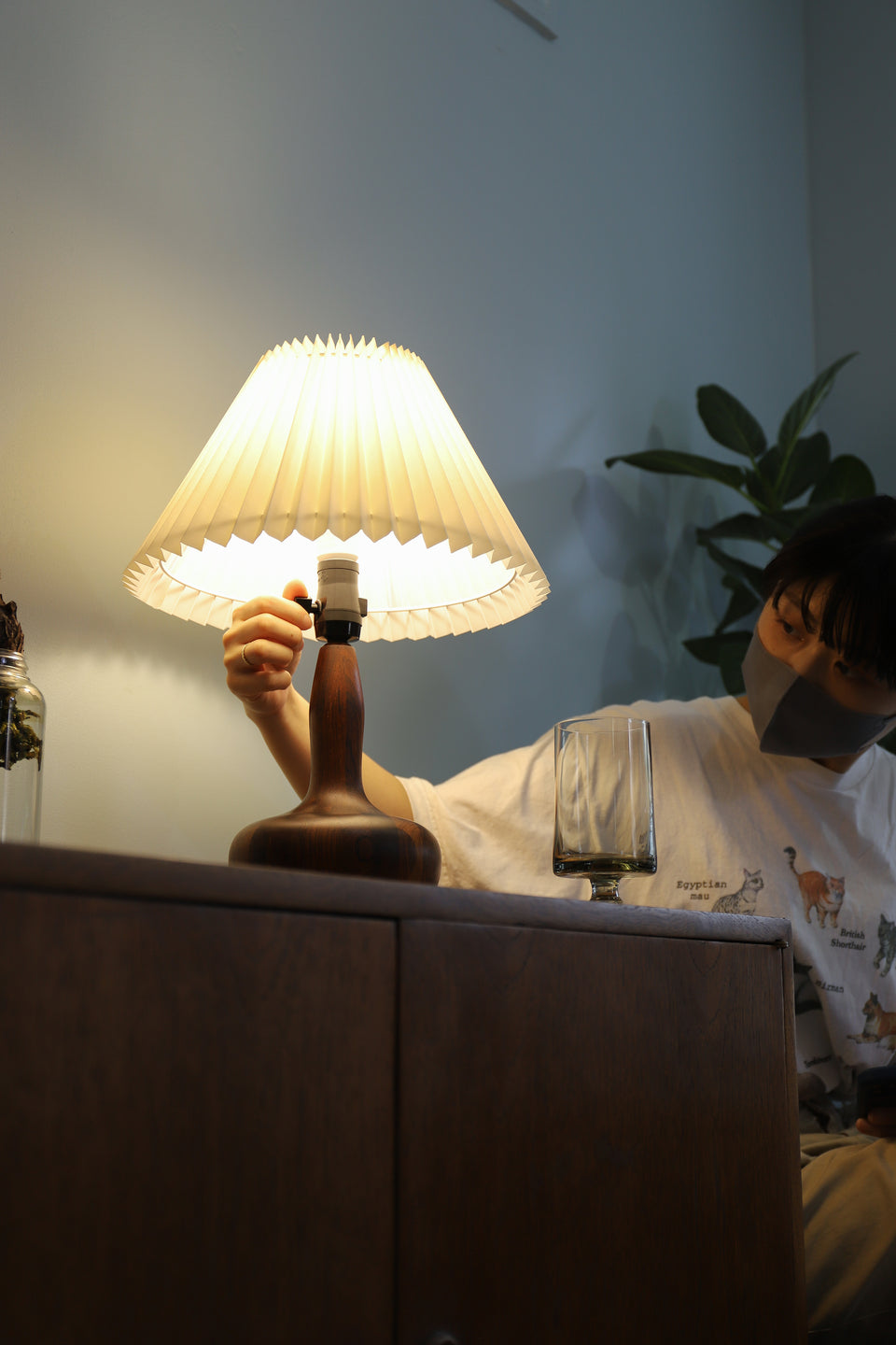 Danish Vintage Parquet Table Lamp Rosewood Teakwood/デンマークヴィンテージ テーブルランプ ローズウッド チーク材 寄木細工 間接照明 北欧インテリア