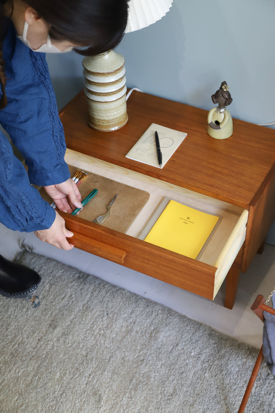 Scandinavian Vintage Small Side Chest 2Drawers/北欧ヴィンテージ スモールサイドチェスト 2段 チーク材