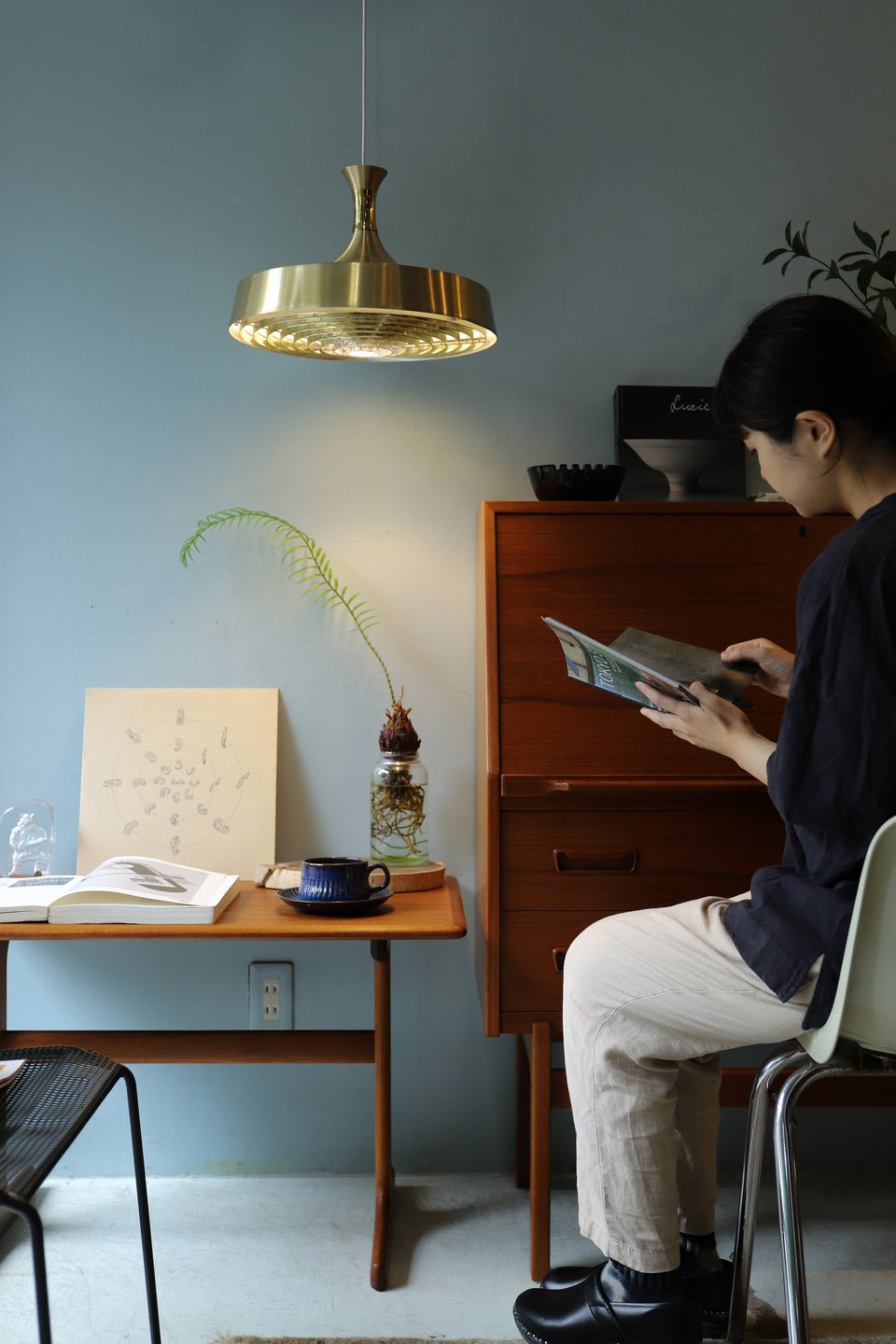 Danish Vintage Pendant Light Gold Plate/デンマークヴィンテージ ペンダントライト ゴールドメッキ