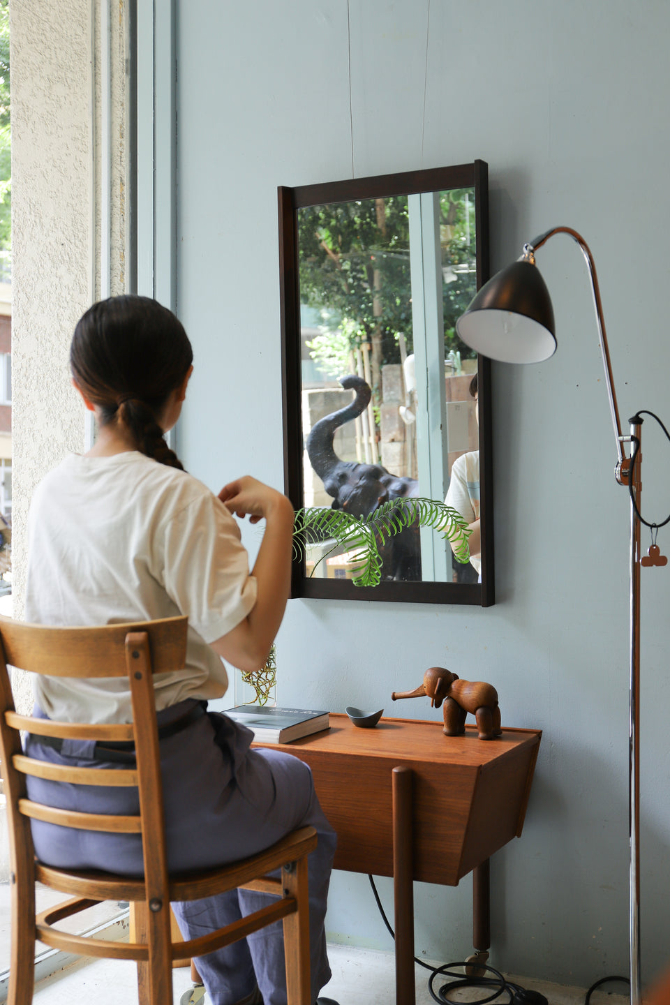 Scandinavian Vintage Rosewood Wall Mirror/北欧ヴィンテージ ローズウッド ウォールミラー