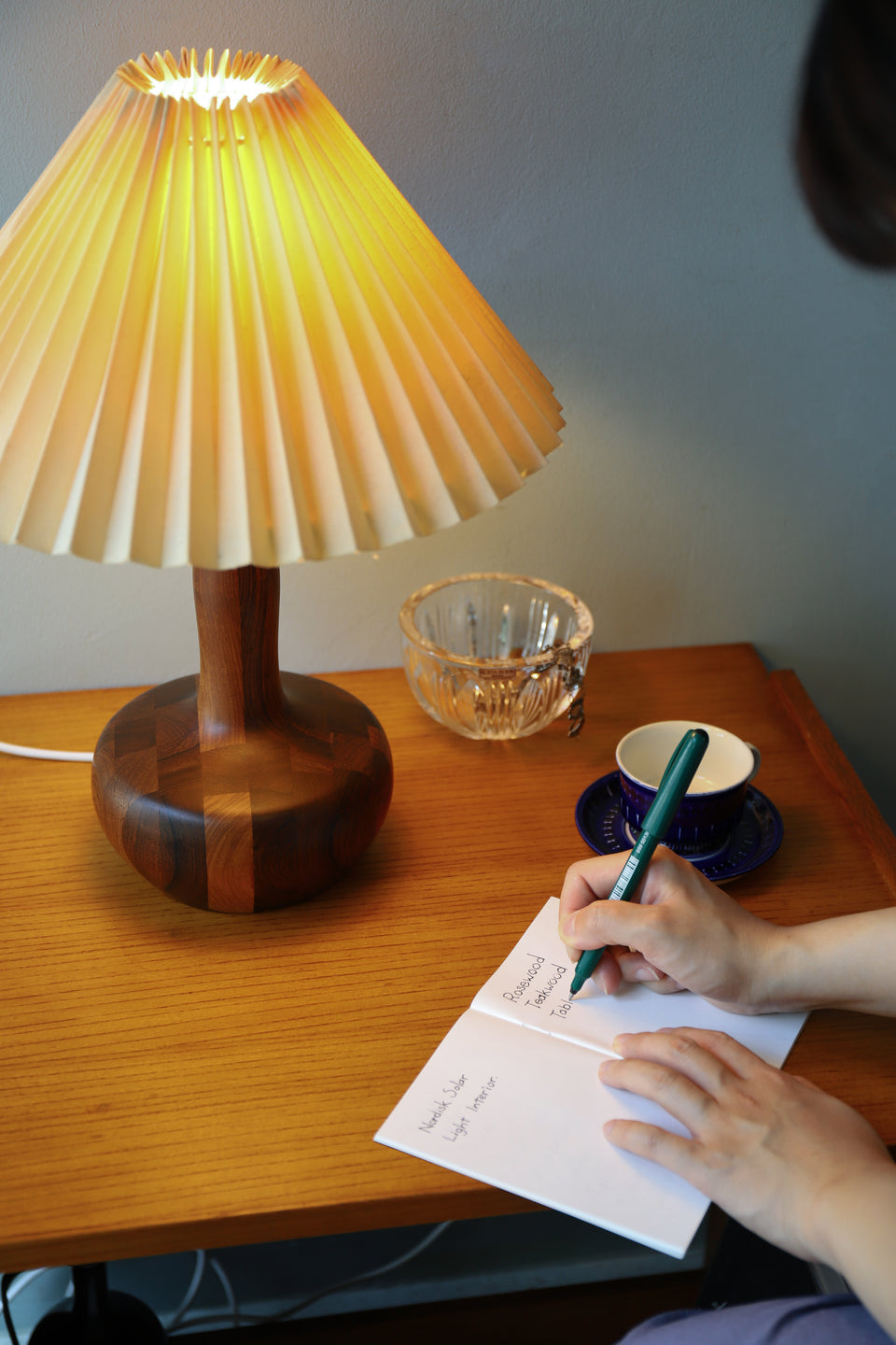 Danish Vintage Parquet Wood Table Lamp/デンマークヴィンテージ テーブルランプ 寄木細工