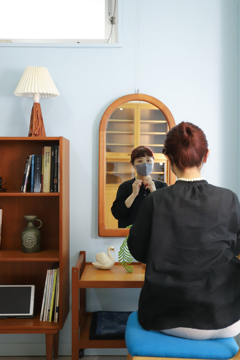 Pedersen&Hansen Wall Mirror Teak Frame/デンマークヴィンテージ ウォールミラー チークフレーム 壁掛け鏡 北欧インテリア