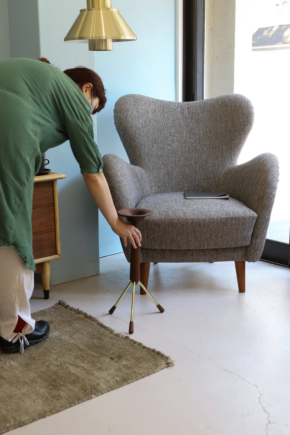 Danish Vintage Teakwood Brass Plant Stand/デンマークヴィンテージ プラントスタンド チーク 真鍮 北欧インテリア