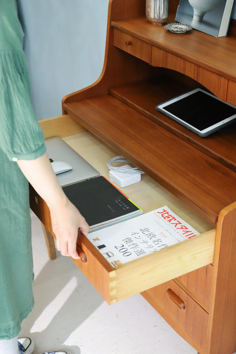 Danish Vintage Teak Writing Bureau Dresser/デンマークヴィンテージ ライティングビューロー ドレッサー 北欧家具