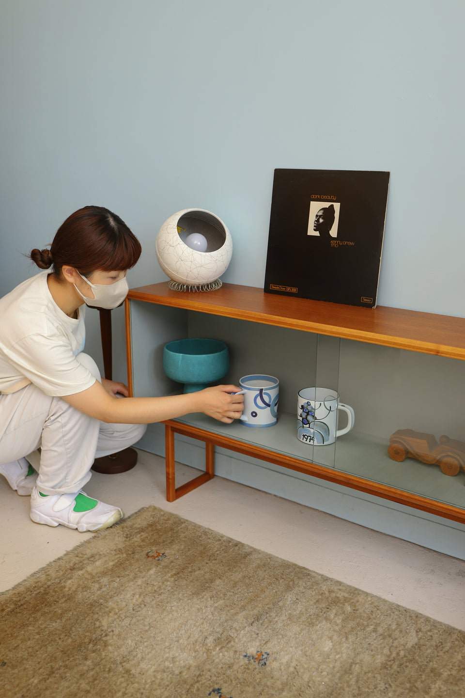 Swedish Vintage Bodafors Glass Low Cabinet/スウェーデンヴィンテージ ボダフォース ガラスキャビネット 収納 北欧家具