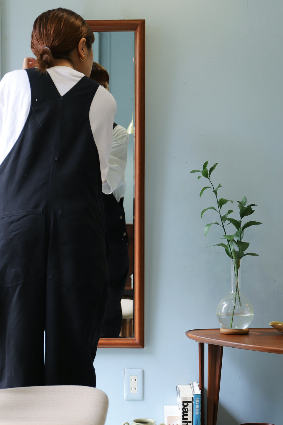 Danish Vintage Teakwood Full-length Mirror/デンマーク ヴィンテージ 姿見 ミラー 鏡 チーク材 インテリア 北欧モダン