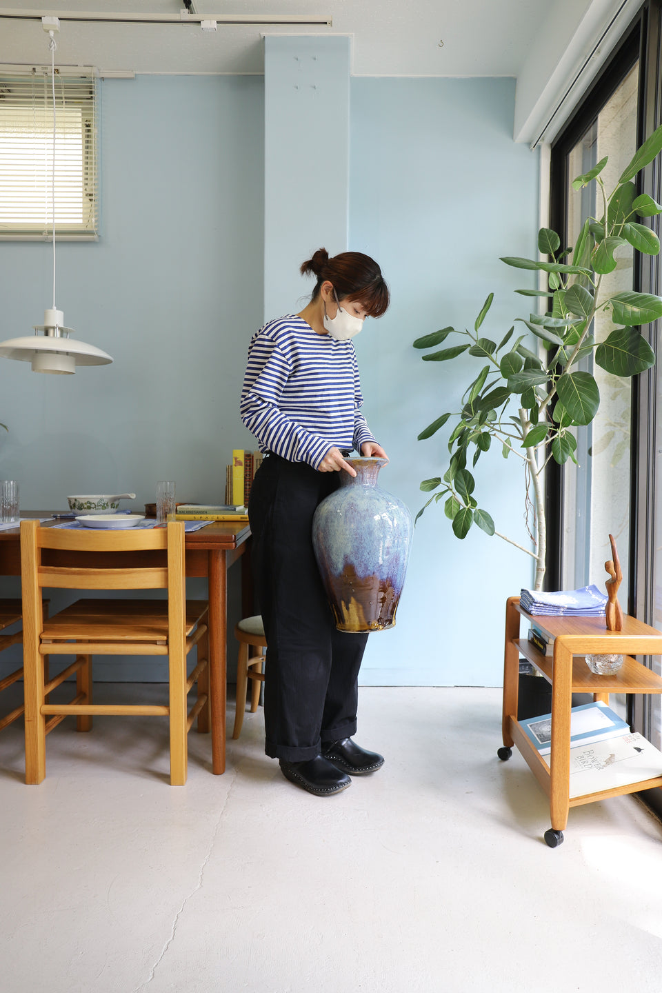 Japanese Ceramic Large Vase/大きな花瓶 フラワーベース 焼き物 陶芸 インテリア
