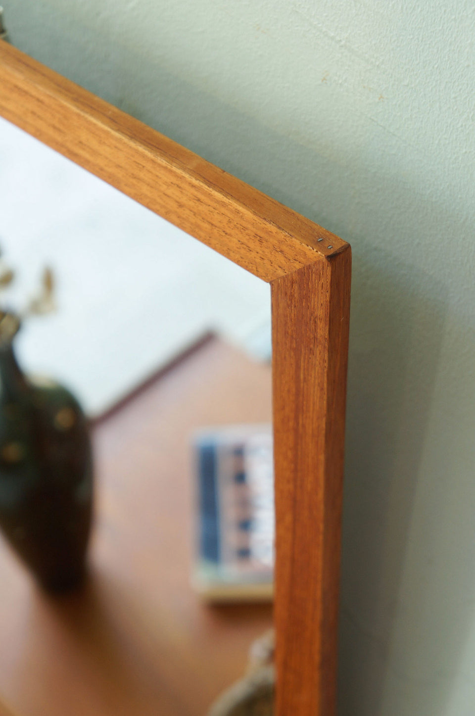 Danish Vintage Small Wall Mirror/デンマークヴィンテージ ウォールミラー チーク材 シンプルモダン 北欧インテリア