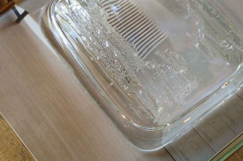 France Daum Crystal Grass Ashtray/フランス ドーム アッシュトレイ クリスタルガラス 灰皿 インテリア