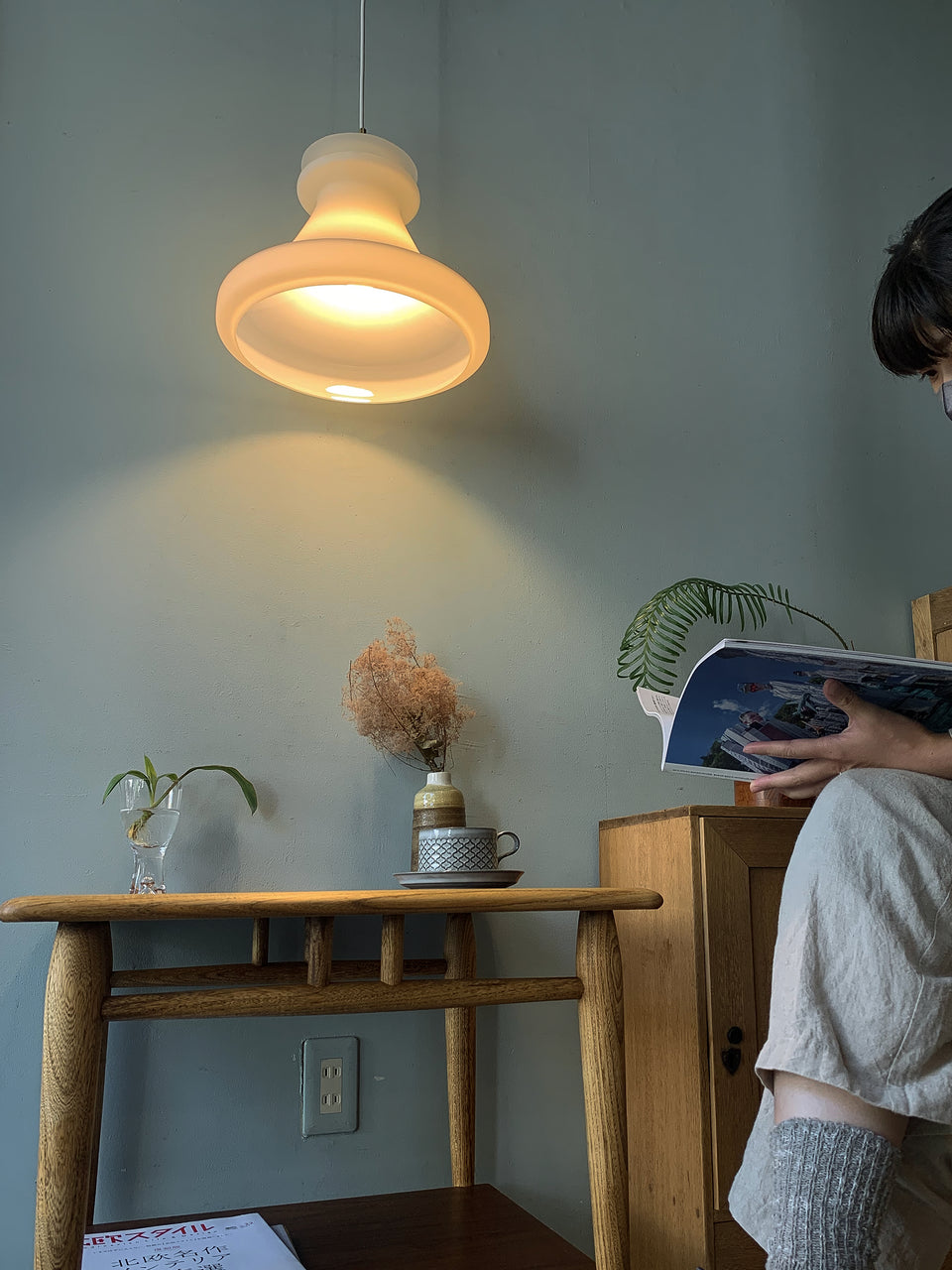 Frosted Glass Pendant Light Danish Vintage/デンマークヴィンテージ ペンダントライト フロストガラス 北欧インテリア