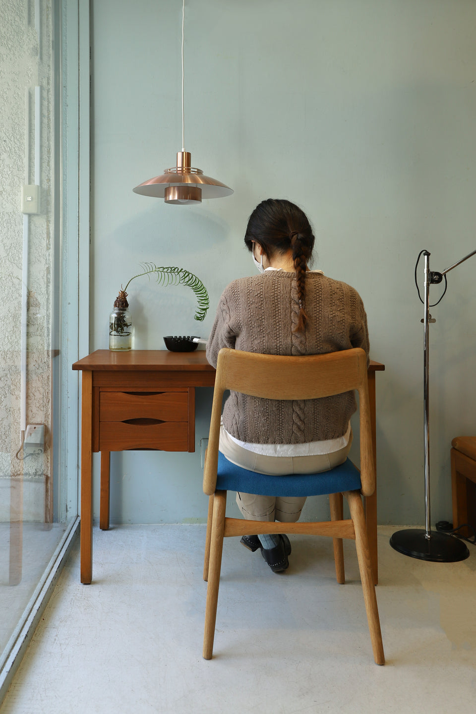Single Pedestal Desk Danish Vintage/デンマークヴィンテージ 片袖デスク チーク材 北欧モダン