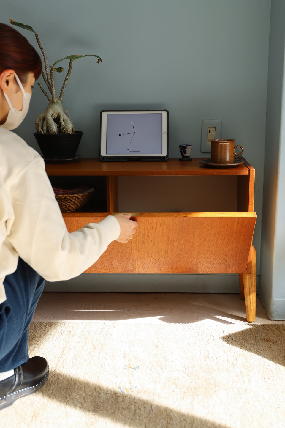 Scandinavian Vintage Small Sideboard Cabinet/北欧ヴィンテージ スモールサイドボード キャビネット チーク材 収納家具