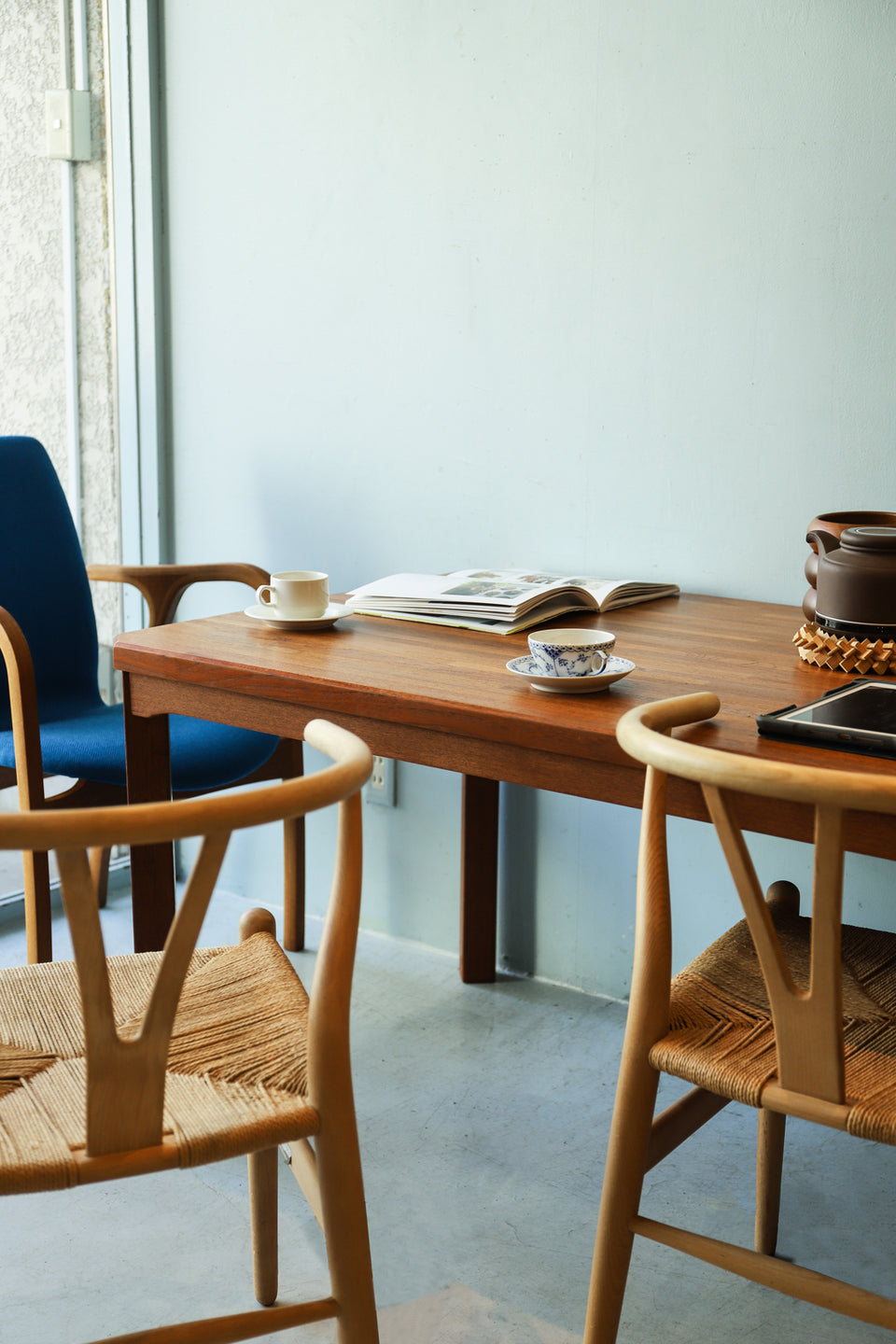Japanese Vintage Teakwood Dining Table/ジャパンヴィンテージ ダイニングテーブル ソファテーブル チーク材 集成材 北欧モダン