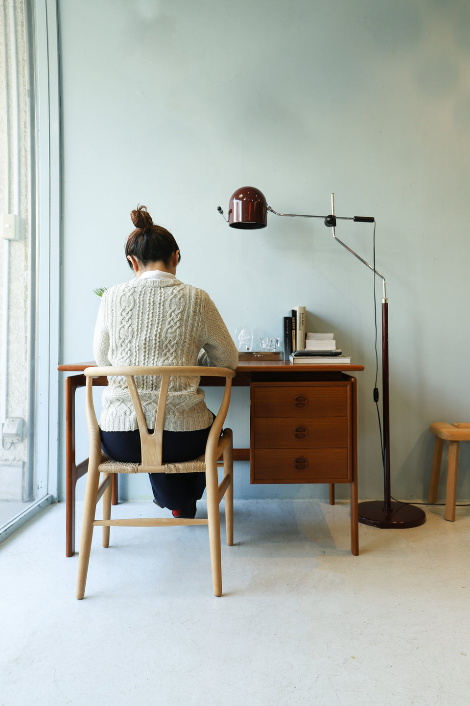 Danish Vintage Desk G.V.Møbler/デンマークヴィンテージ 片袖デスク チーク材 机 テーブル 北欧家具