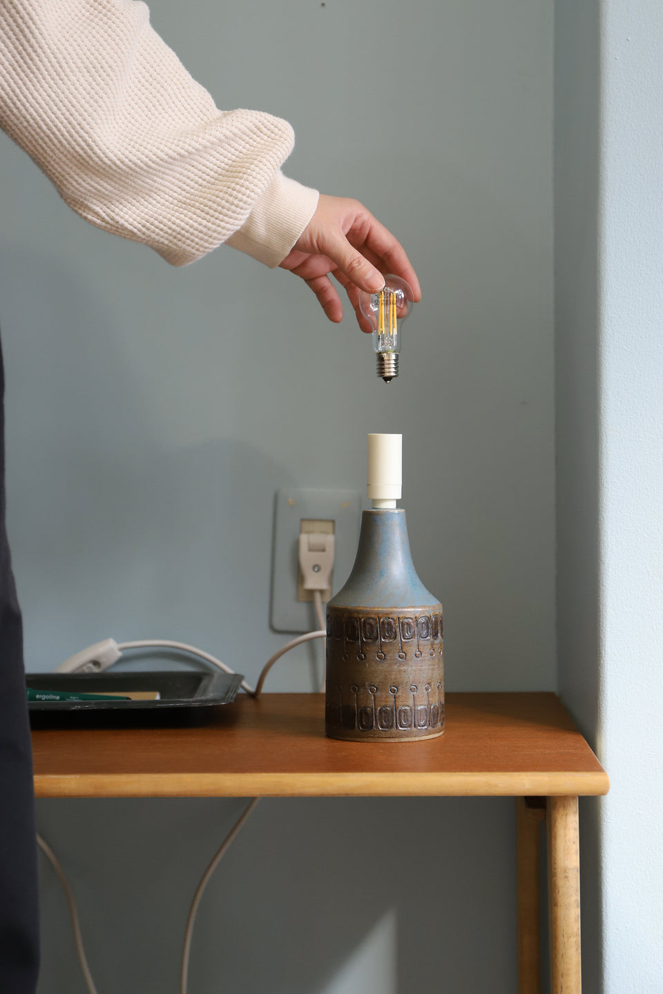 Swedish Vintage Alingsås keramik Table Lamp Ulla Winblad/スウェーデンヴィンテージ アリングソースケラミック テーブルランプ ウラ・ウィンブラッド 間接照明