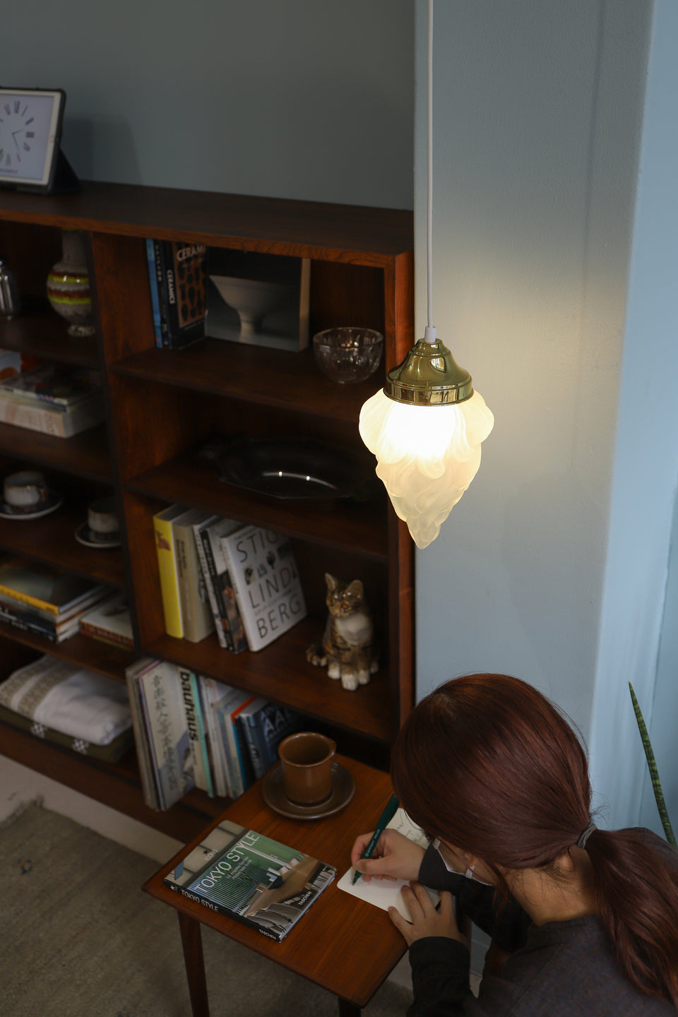 Danish Vintage J. Sommer Glass Shade Pendant Light/デンマークヴィンテージ ペンダントライト ガラスシェード 照明 北欧インテリア