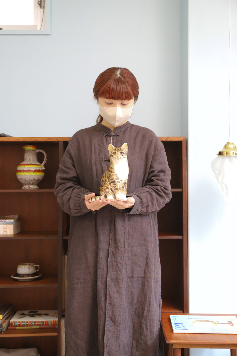 Winstanley Cat Pottery Object/ウィンスタンレイキャット ケンジントンキャット キジ白猫 陶器 オブジェ サイズ3