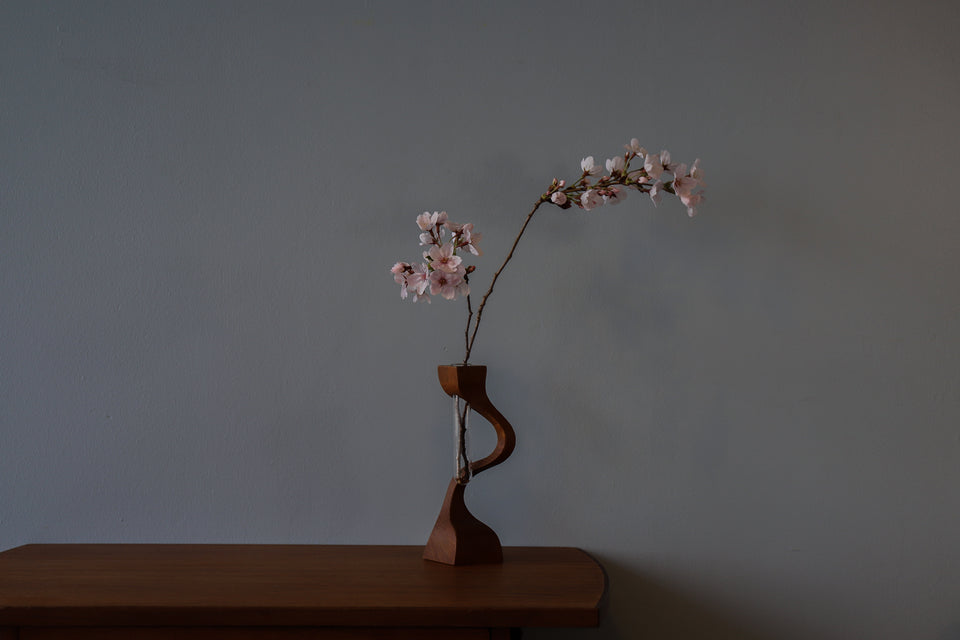 TeakWood Vintage Vase / チーク材 フラワーベース 花瓶 北欧 一輪挿し 無垢 ヴィンテージ