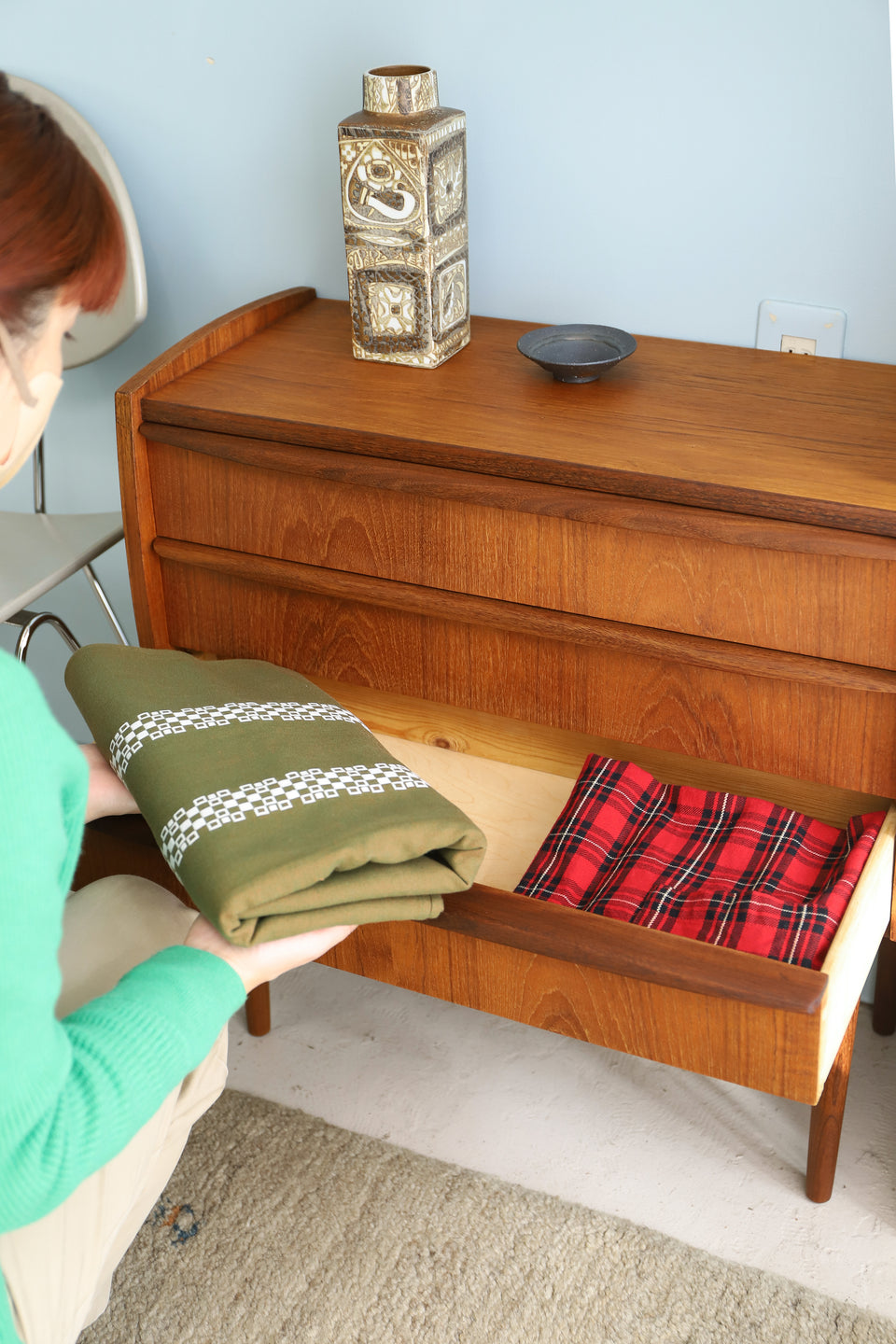 3Drawers Small Side Chest Danish Vintage/デンマークヴィンテージ 3段 スモールサイドチェスト チーク材 北欧家具