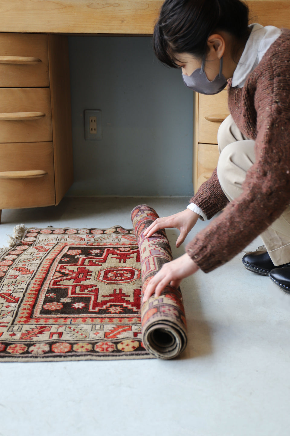 Persian Carpet Old Kilim Rug/オールドキリム ペルシャ絨毯 ラグ カーペット 敷物 ヴィンテージ