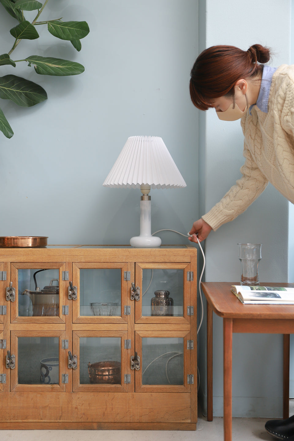 Danish Vintage Holmegaard Table Lamp Blues/ホルムガード テーブルランプ ブルース 間接照明 デンマークヴィンテージ 北欧インテリア