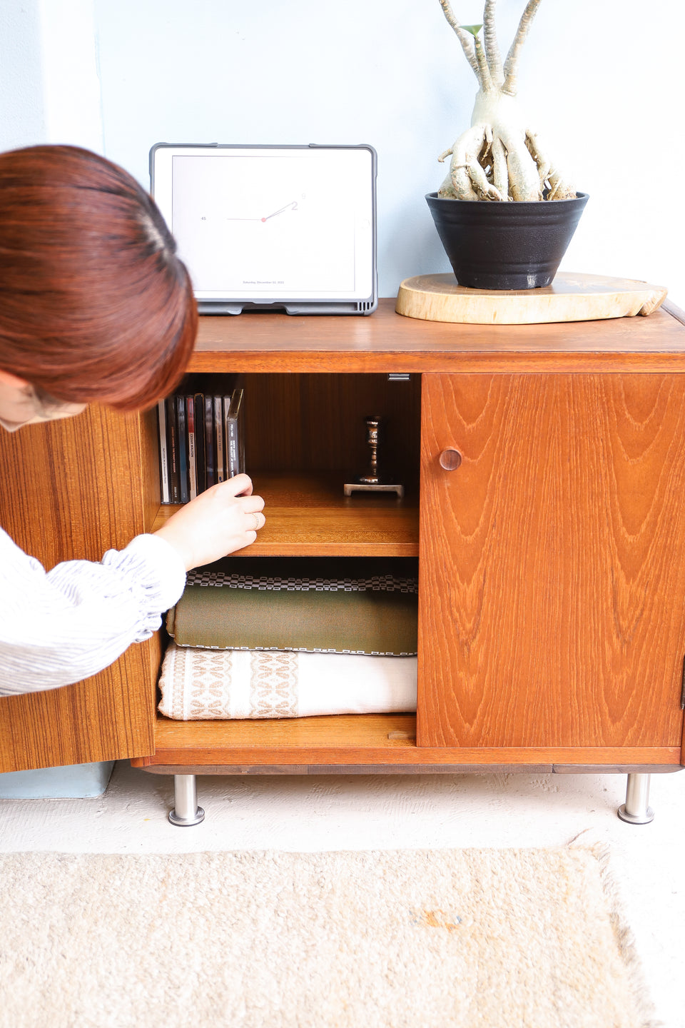 Japanese Vintage Mini Cabinet Teakwood/ジャパンヴィンテージ ミニキャビネット サイドボード チーク材 収納 レトロモダン