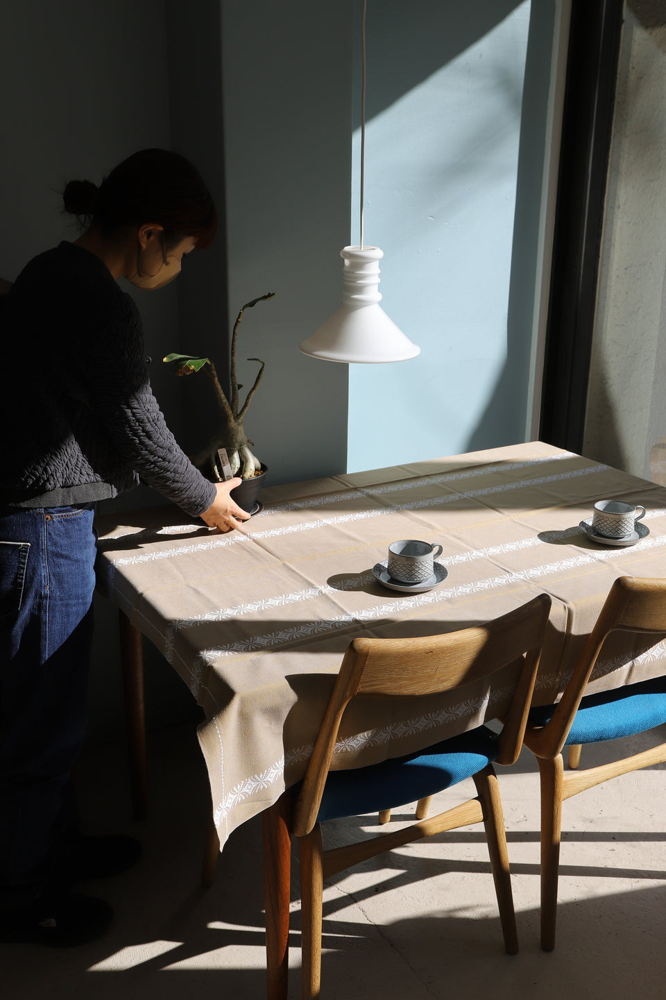 Vintage Fabric Table Cloth Scandinavian Interior/ヴィンテージ ファブリック カーテン テーブルクロス 北欧インテリア