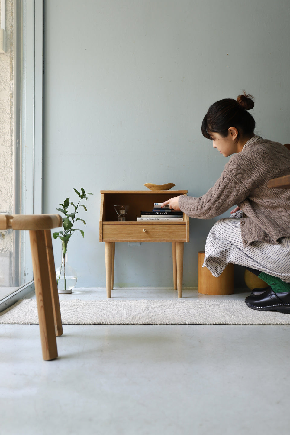 Danish Vintage Oak Night Table/デンマークヴィンテージ ナイトテーブル オーク材 北欧家具