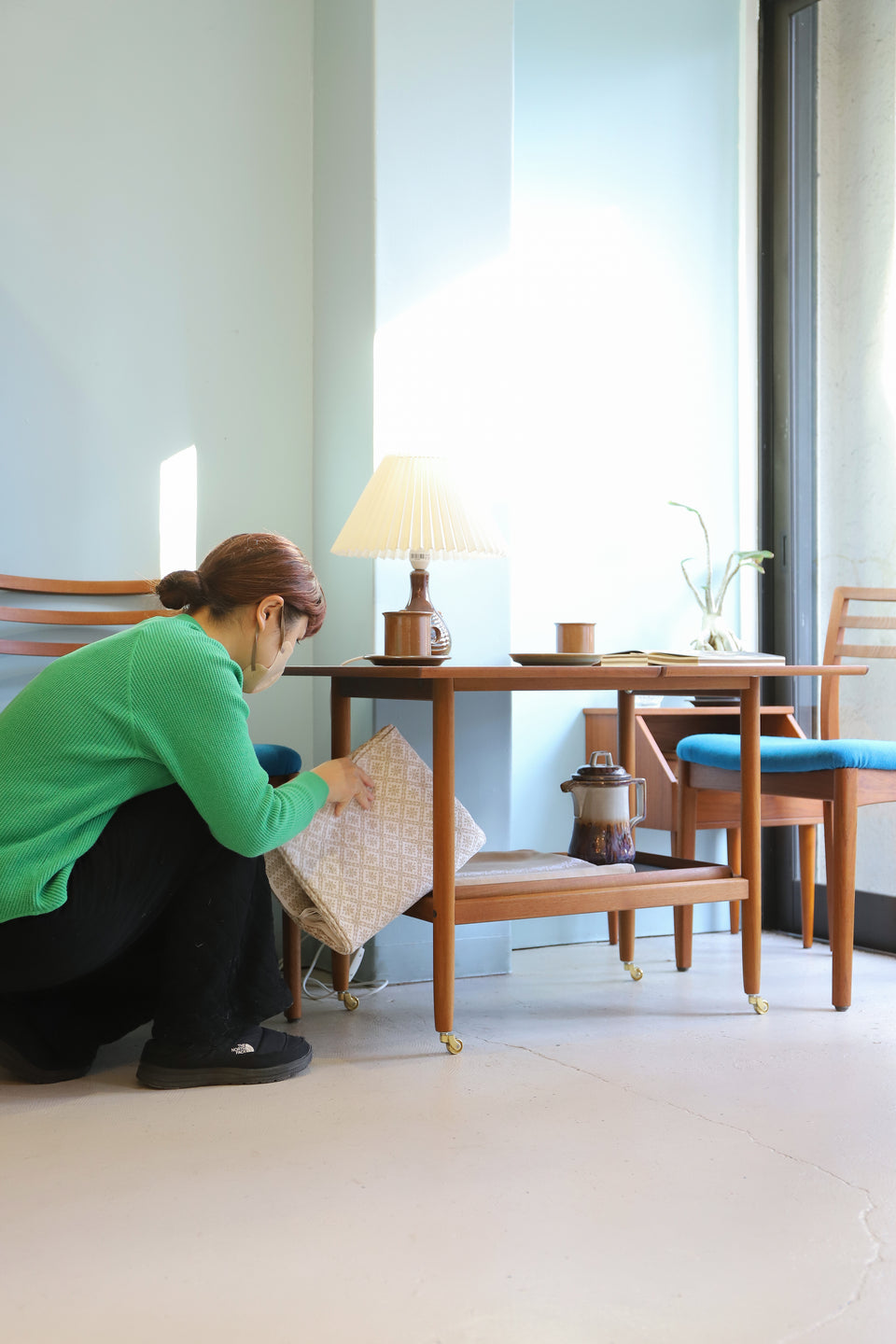 Danish Vintage Expandable Serving Trolley Grete Jalk/デンマークヴィンテージ グレーテ・ヤルク サービングトロリー エクステンション サイドテーブル