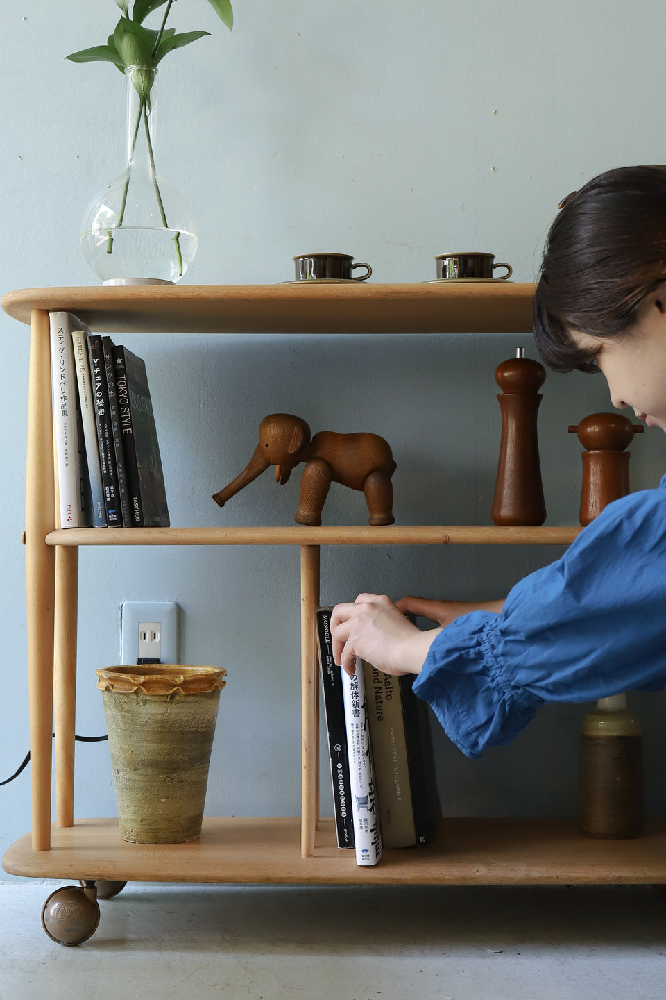UK Vintage Ercol Bookcase Trolley/イギリスヴィンテージ アーコール ブックケース トロリー ワゴン