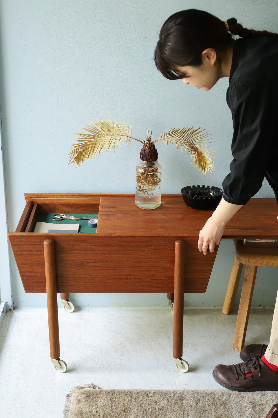 Danish Vintage Sewing Wagon Table/デンマークヴィンテージ ソーイングワゴン テーブル