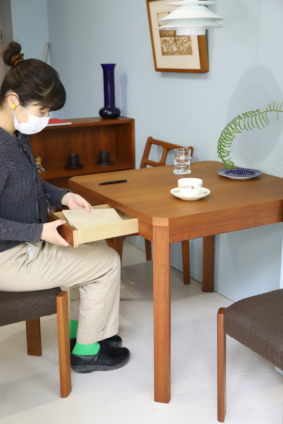 Japanese Vintage Small Dining Table/ジャパンヴィンテージ ダイニングテーブル 二人掛け チーク材 シンプルモダン