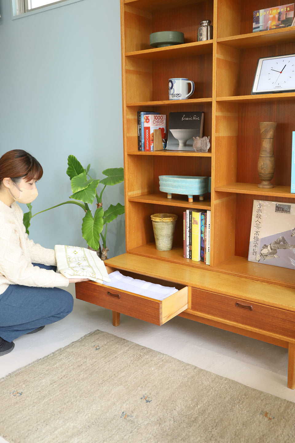 Scandinavian Vintage Oakwood Bookcase/北欧ヴィンテージ ブックケース シェルフ オーク材 本棚 収納家具