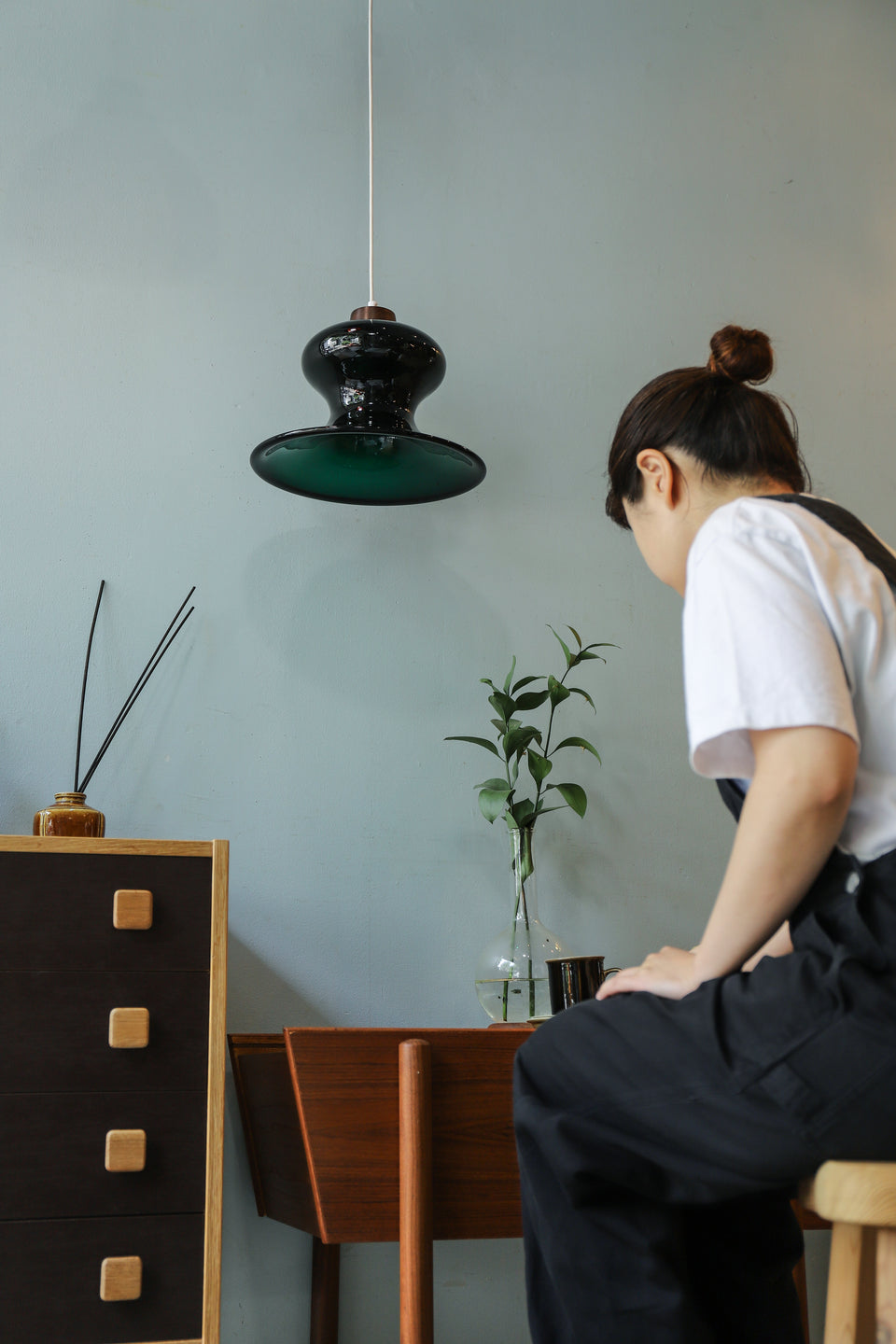 Scandinavian Vintage Glass Shade Pendant Light /北欧ヴィンテージ ペンダントライト ガラスシェード