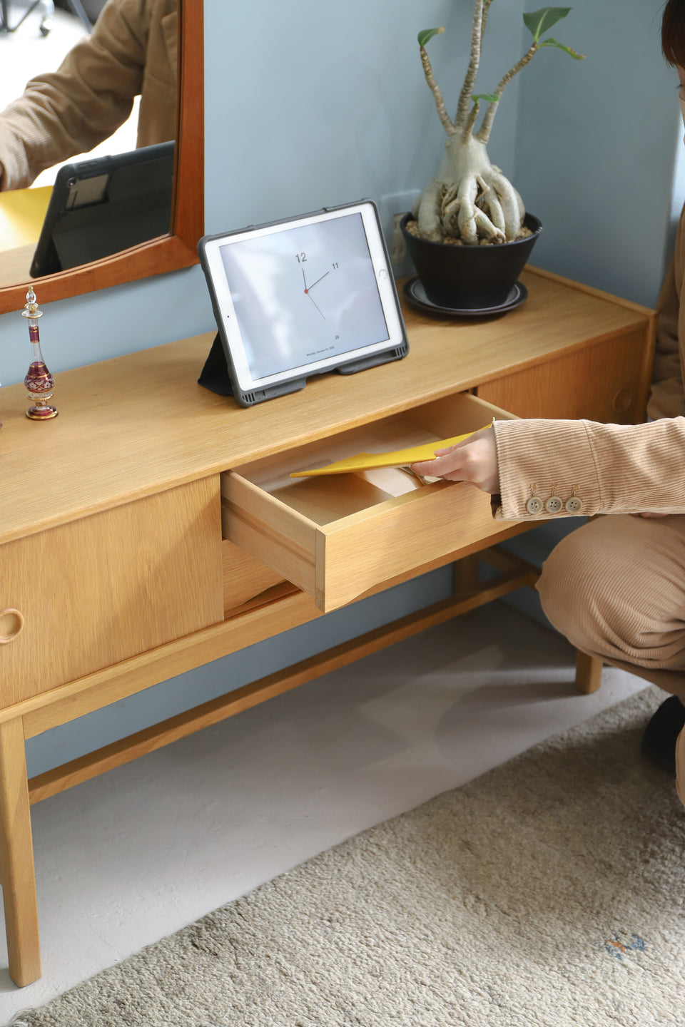 Swedish Vintage Erik Wortz Sidebord Console Table/スウェーデンヴィンテージ エリック・ワーツ サイドボード コンソールテーブル オーク材