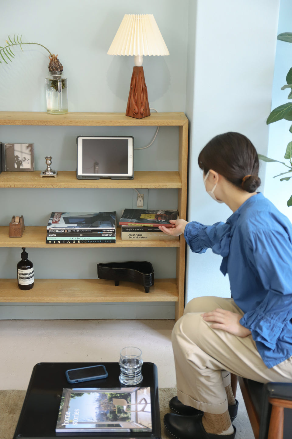 Japanese Vintage Wooden Open Shelf/ジャパンヴィンテージ オープンシェルフ 木製 本棚 レトロモダン