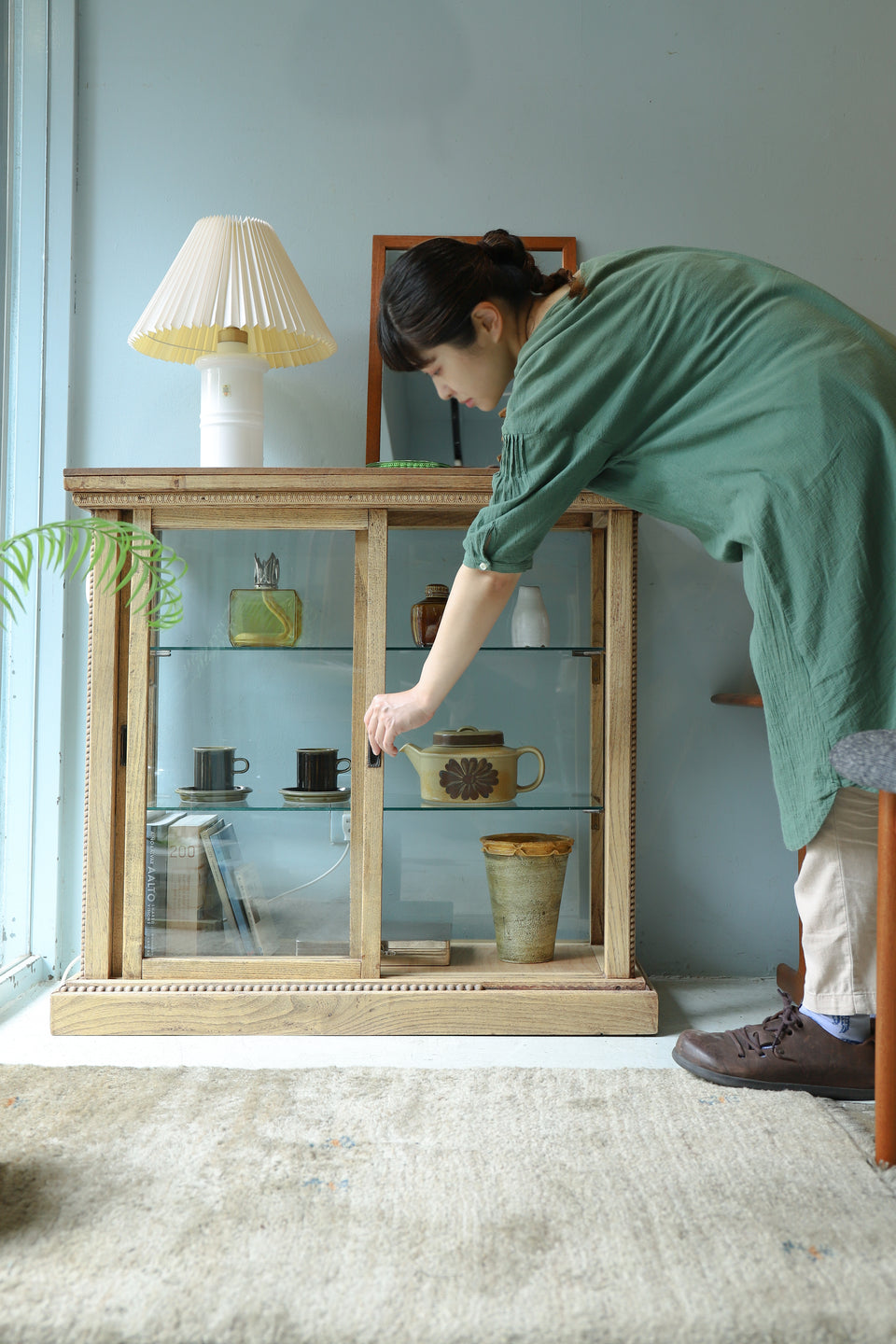 Japanese Antique Oakwood Glass Showcase/ジャパンアンティーク ガラスショーケース ナラ材