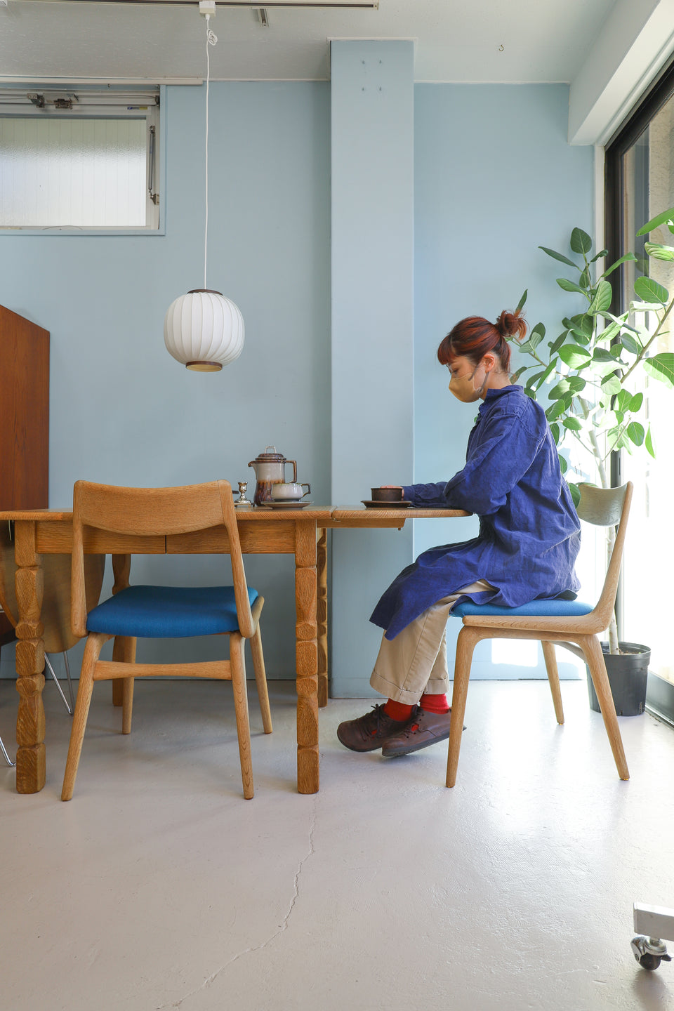 Danish Vintage Oakwood Drop Leaf Dining Table/デンマークヴィンテージ ドロップリーフ エクステンションダイニングテーブル オーク材