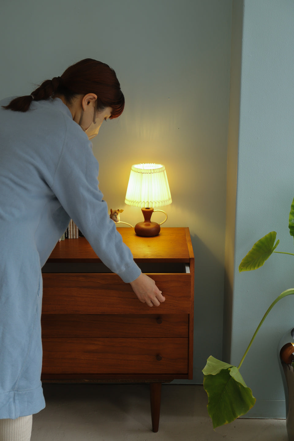 Teakwood Small Vase Table Lamp Danish Vintage/デンマークヴィンテージ スモールテーブルランプ チーク材 間接照明 北欧インテリア