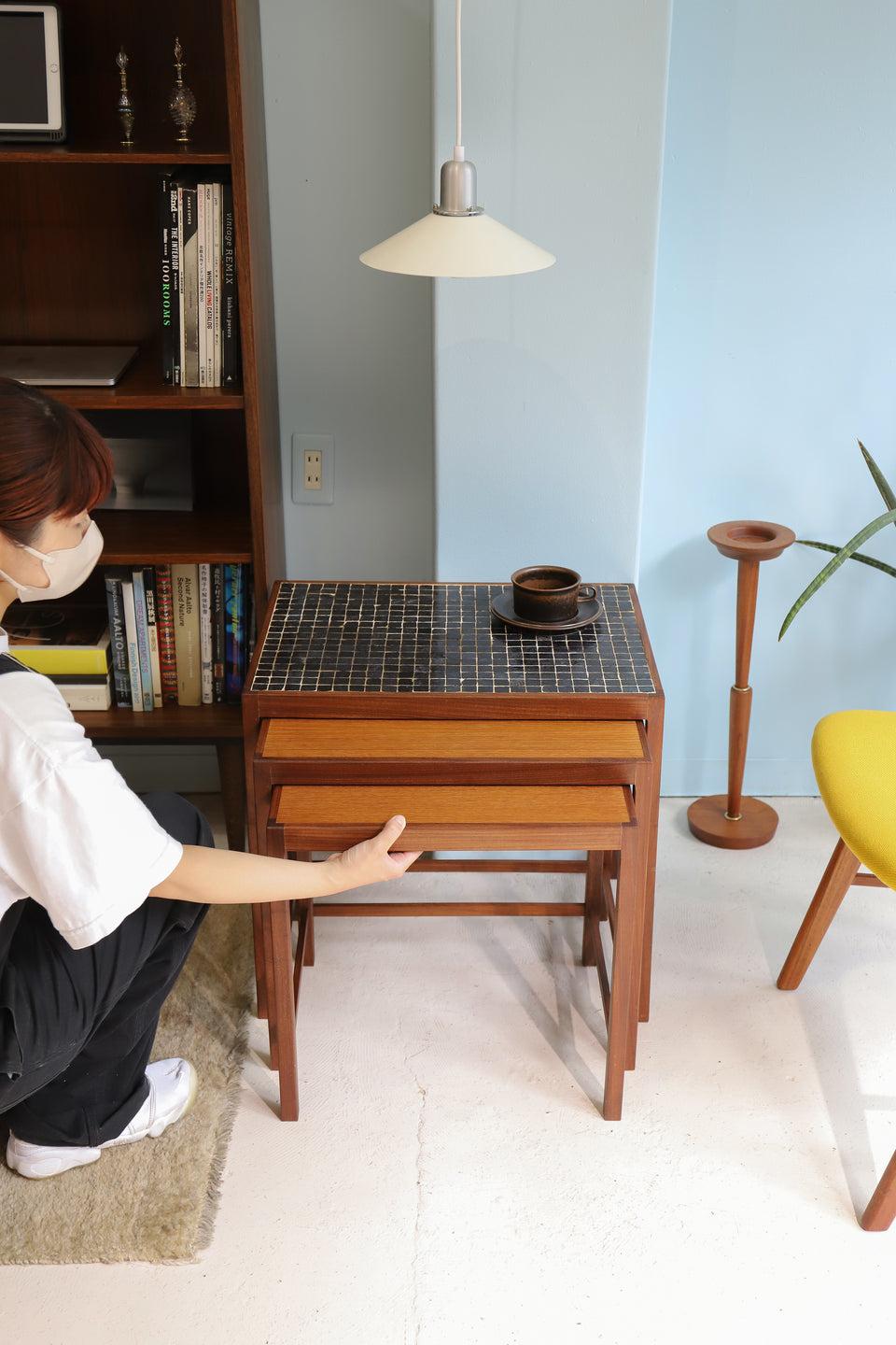 Danish Vintage Tile Top Nesting Table/デンマークヴィンテージ タイルトップ ネストテーブル 北欧家具